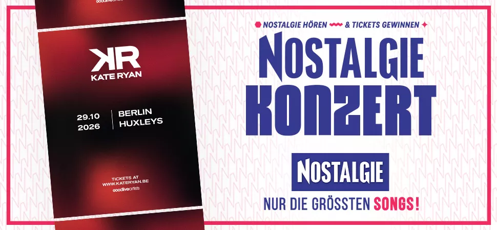 Konzertplakat Kate Ryan daneben steht "NOSTALGIE Konzert"