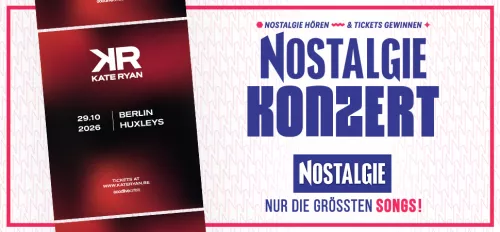 Konzertplakat Kate Ryan daneben steht "NOSTALGIE Konzert"