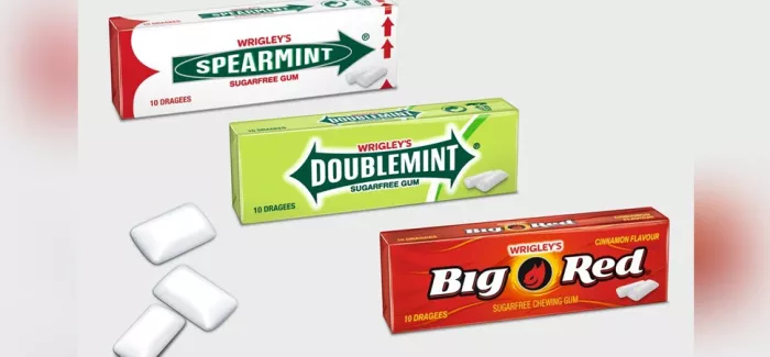 Kaugummis Wrigleys Spearmint, Doublemint und Big Red