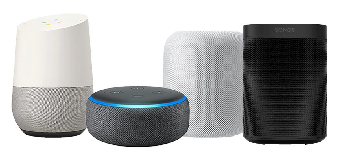 Amazon Alexa, Google Homepod, Apple Homepod